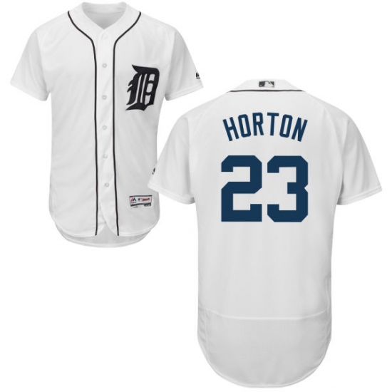 Men's Majestic Detroit Tigers #23 Willie Horton White Home Flex Base Authentic Collection MLB Jersey - Ujersey