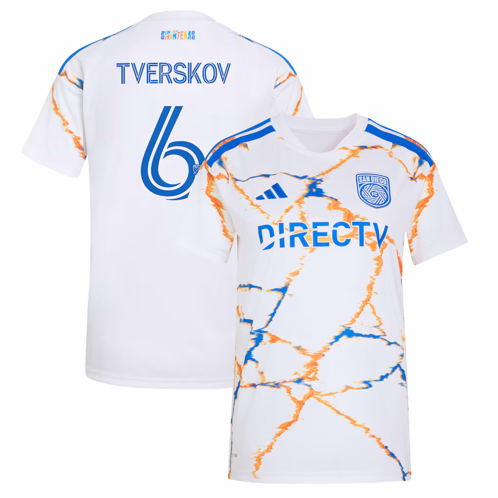 Women's San Diego FC Jeppe Tverskov adidas White 2026 Celebration of Unprecedented Unity Kit Replica Jersey - Ujersey NHL