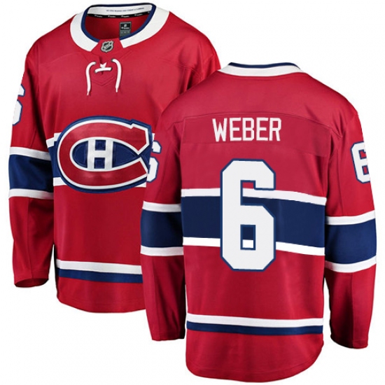 Men's Montreal Canadiens #6 Shea Weber Authentic Red Home Fanatics Branded Breakaway NHL Jersey - Ujersey
