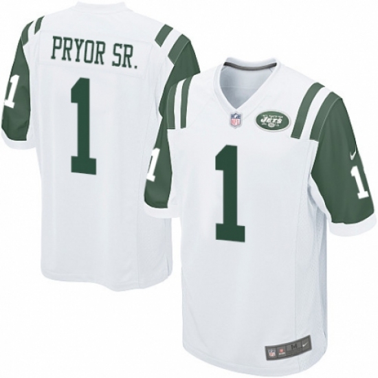 Men's Nike New York Jets #1 Terrelle Pryor Sr. Game White NFL Jersey - Ujersey