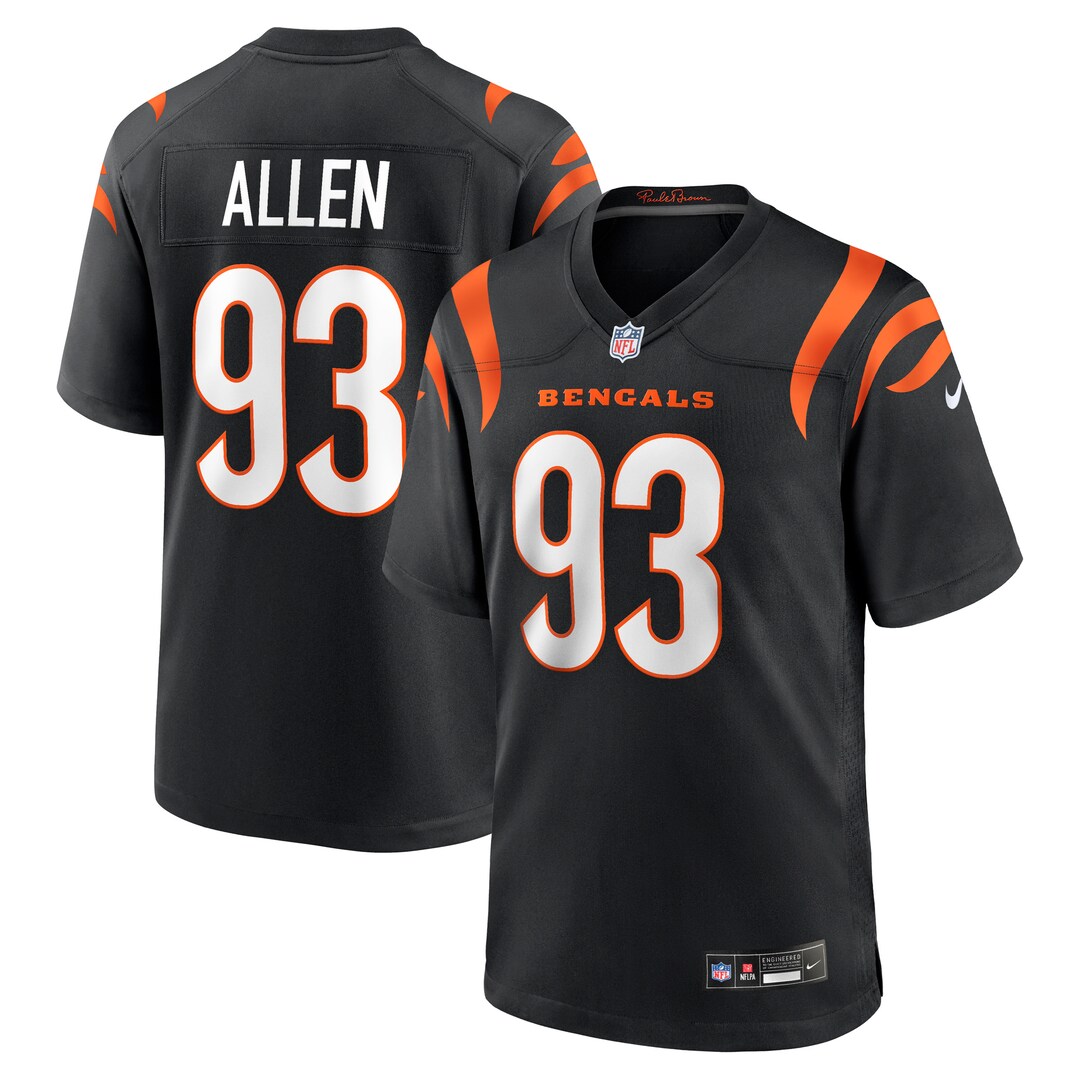 Men's Cincinnati Bengals Jonathan Allen Nike Black Team Game Jersey - U-jersey