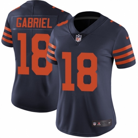 Women's Nike Chicago Bears #18 Taylor Gabriel Navy Blue Alternate Vapor Untouchable Limited Player NFL Jersey - Ujersey
