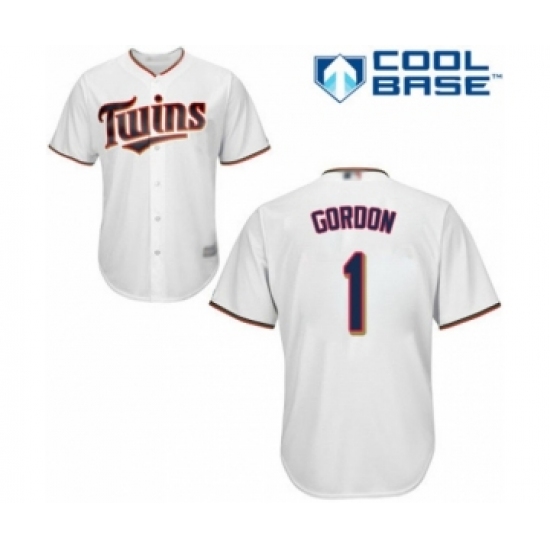 Youth Minnesota Twins #1 Nick Gordon Authentic White Home Cool Base Baseball Player Jersey - Ujersey