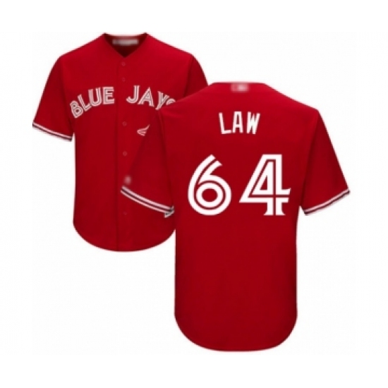Youth Toronto Blue Jays #64 Derek Law Authentic Scarlet Alternate Baseball Player Jersey - Ujersey