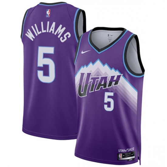 Men's Utah Jazz #5 Cody Williams Purple 2025 Icon Edition Stitched Basketball Jersey - Ujersey