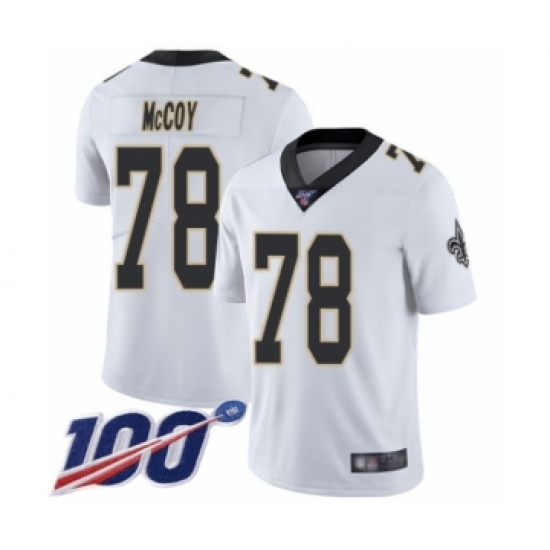 Men's New Orleans Saints #78 Erik McCoy White Vapor Untouchable Limited Player 100th Season Football Jersey - Ujersey