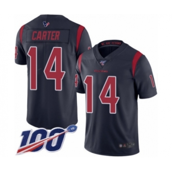 Youth Houston Texans #14 DeAndre Carter Limited Navy Blue Rush Vapor Untouchable 100th Season Football Jersey - Ujersey