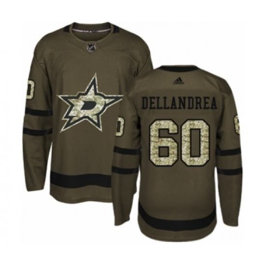 Youth Adidas Dallas Stars #60 Ty Dellandrea Premier Green Salute to Service NHL Jersey - Ujersey