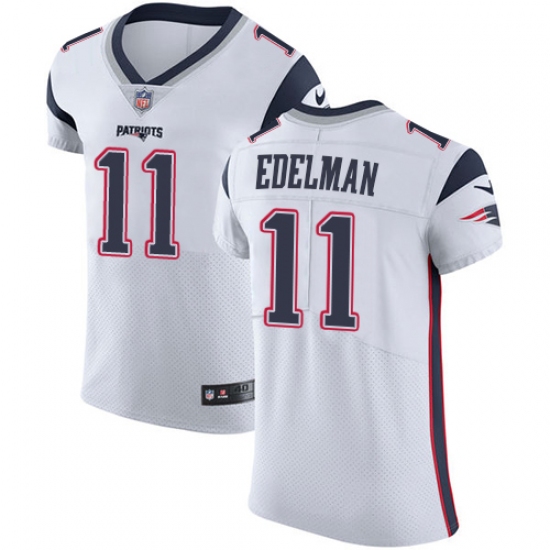 Men's Nike New England Patriots #11 Julian Edelman White Vapor Untouchable Elite Player NFL Jersey - Ujersey