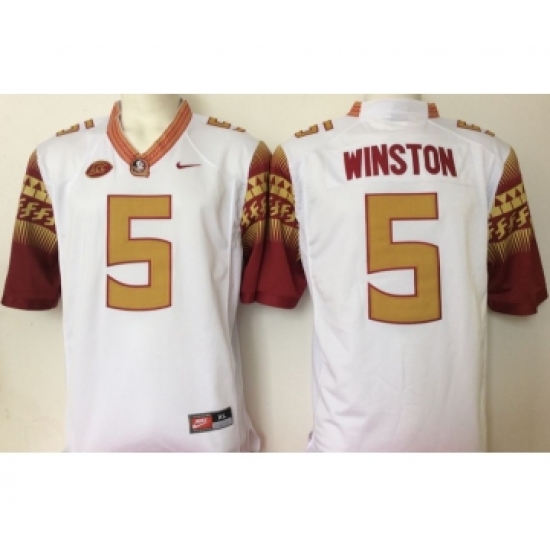 Florida State Seminoles (FSU) 5 Jameis Winston White College Football Jersey - Ujersey