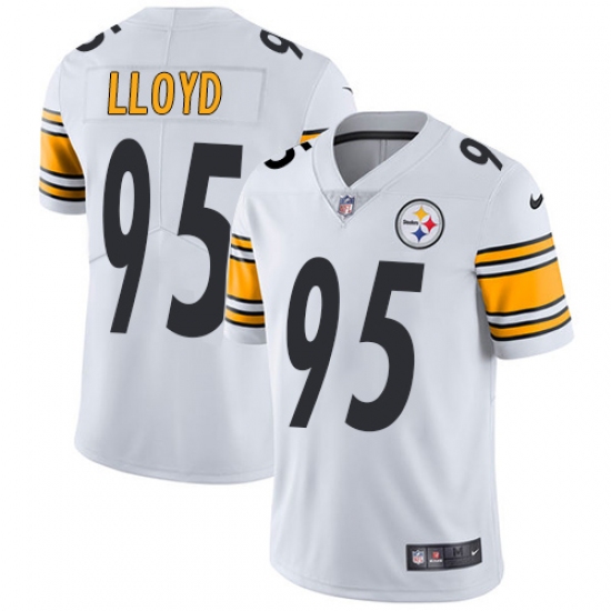 Men's Nike Pittsburgh Steelers #95 Greg Lloyd White Vapor Untouchable Limited Player NFL Jersey - Ujersey