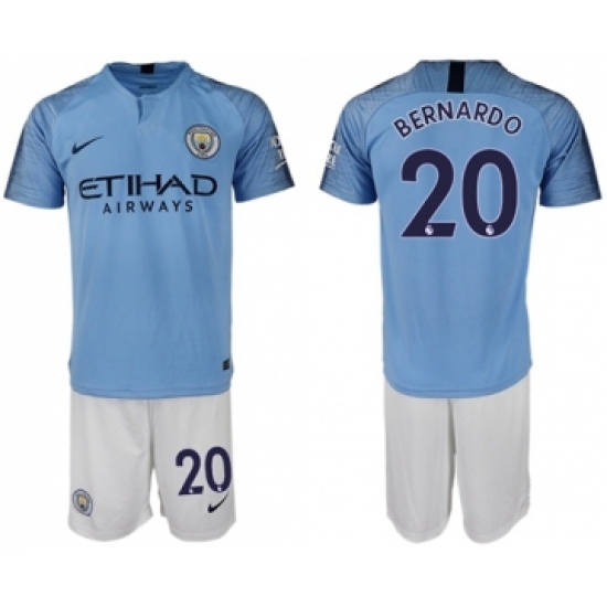 Manchester City #20 Bernardo Home Soccer Club Jersey