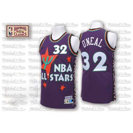 Men's Adidas Orlando Magic #32 Shaquille O'Neal Authentic Purple 1995 All Star Throwback NBA Jersey - Ujersey