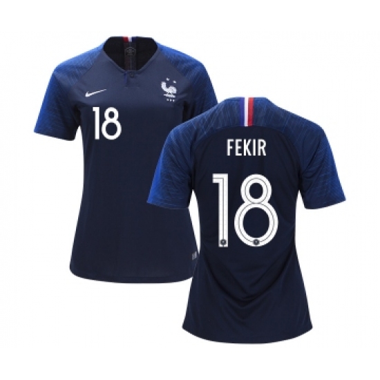 Women's France #18 Fekir Home Soccer Country Jersey