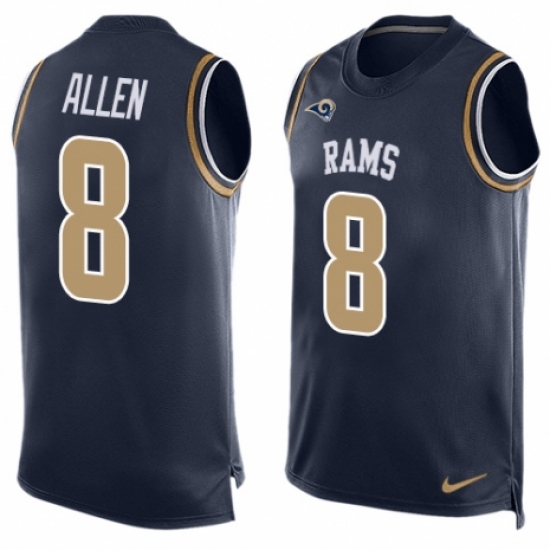 Men's Nike Los Angeles Rams #8 Brandon Allen Limited Navy Blue Player Name & Number Tank Top NFL Jersey - Ujersey