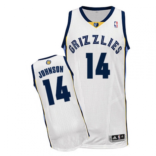 Youth Adidas Memphis Grizzlies #14 Brice Johnson Authentic White Home NBA Jersey - Ujersey