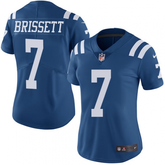Women's Nike Indianapolis Colts #7 Jacoby Brissett Limited Royal Blue Rush Vapor Untouchable NFL Jersey