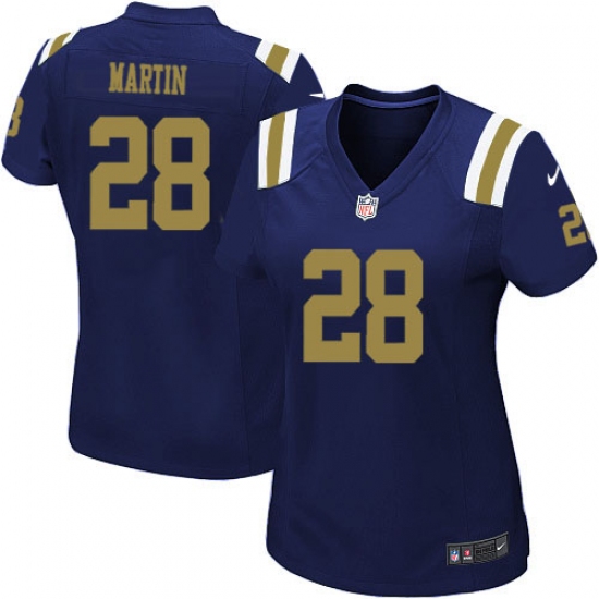 Women's Nike New York Jets #28 Curtis Martin Elite Navy Blue Alternate NFL Jersey - Ujersey