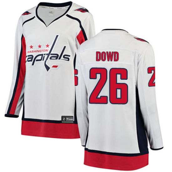 Women's Washington Capitals #26 Nic Dowd Fanatics Branded White Away Breakaway NHL Jersey - Ujersey
