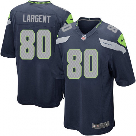 Men's Nike Seattle Seahawks #80 Steve Largent Game Steel Blue Team Color NFL Jersey - Ujersey