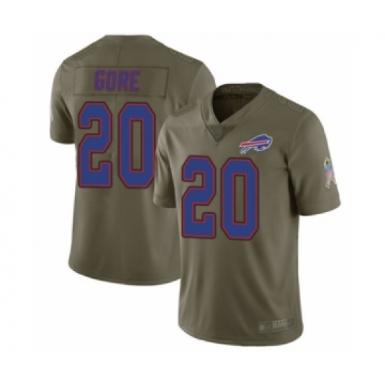 Men's Buffalo Bills #20 Frank Gore Limited Olive 2017 Salute to Service Football Jersey - Ujersey