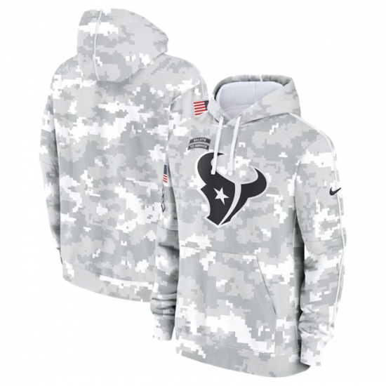 Men's Houston Texans 2024 Arctic Camo Salute To Service Club Fleece Pullover Hoodie - Ujersey