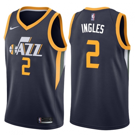 Men's 2017-18 Season Joe Ingles Utah Jazz #2 Icon Navy Swingman Jersey - Ujersey