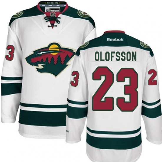 Youth Reebok Minnesota Wild #23 Gustav Olofsson Authentic White Away NHL Jersey - Ujersey