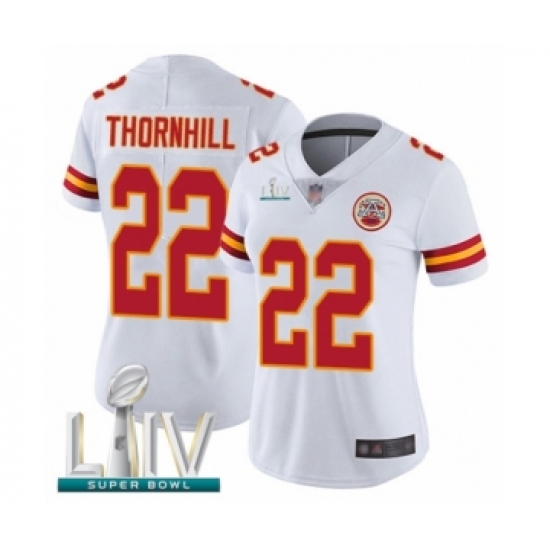 Women's Kansas City Chiefs #22 Juan Thornhill White Vapor Untouchable Limited Player Super Bowl LIV Bound Football Jersey - Ujersey