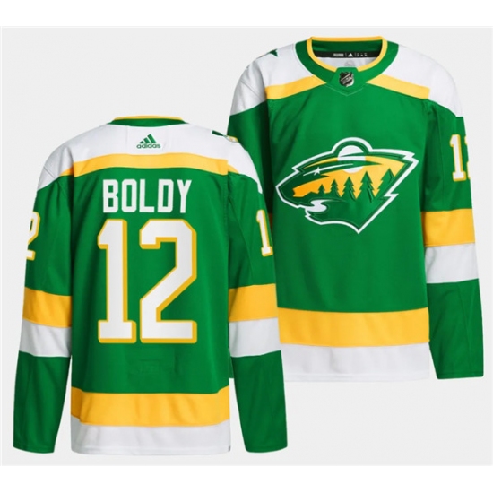 Men's Minnesota Wild #12 Matthew Boldy Green 2023-24 Stitched Jersey - Ujersey