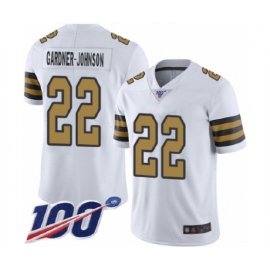 Men's New Orleans Saints #22 Chauncey Gardner-Johnson Limited White Rush Vapor Untouchable 100th Season Football Jersey - Ujersey