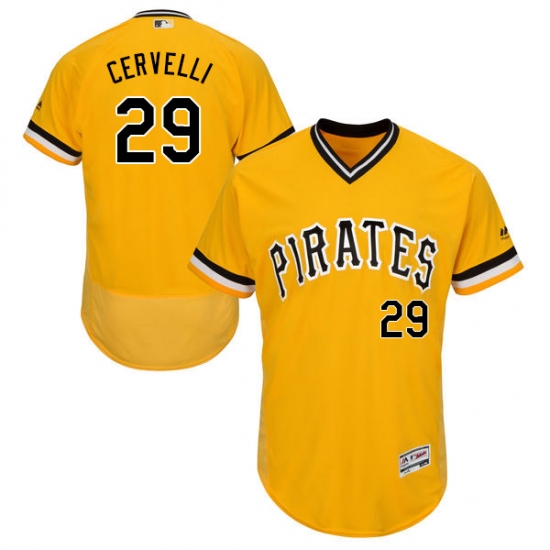 Men's Majestic Pittsburgh Pirates #29 Francisco Cervelli Gold Alternate Flex Base Authentic Collection MLB Jersey - Ujersey