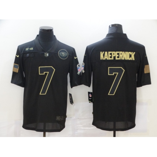 Men's San Francisco 49ers #7 Colin Kaepernick Black Nike 2020 Salute To Service Limited Jersey