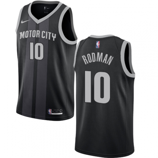 Youth Nike Detroit Pistons #10 Dennis Rodman Swingman Black NBA Jersey - City Edition - Ujersey