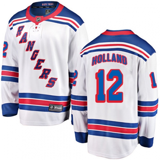Youth New York Rangers #12 Peter Holland Fanatics Branded White Away Breakaway NHL Jersey - Ujersey