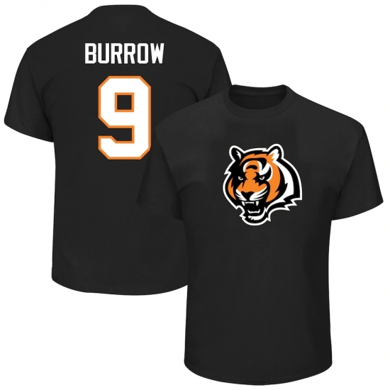 Men's Cincinnati Bengals #9 Joe Burrow Black Big & Tall Eligible Receiver III Name & Number T-Shirt.webp - Ujersey