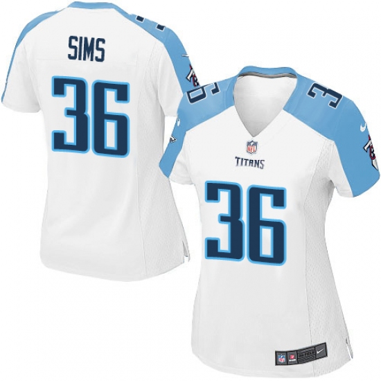 Women's Nike Tennessee Titans #36 LeShaun Sims Game White NFL Jersey - Ujersey