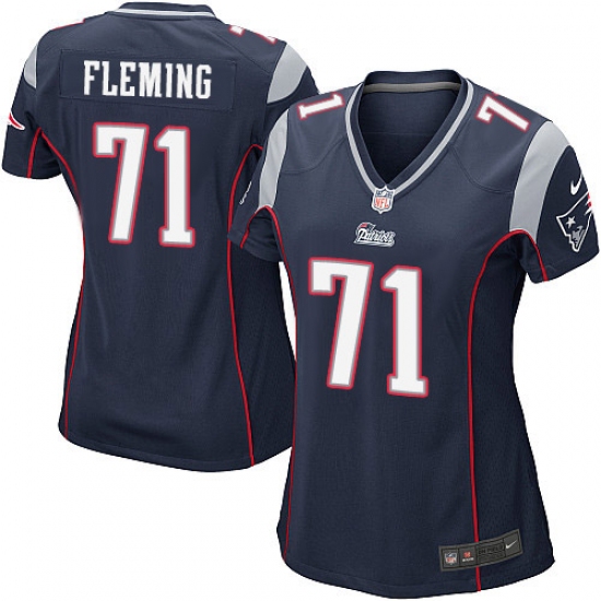 Women's Nike New England Patriots #71 Cameron Fleming Game Navy Blue Team Color NFL Jersey - Ujersey