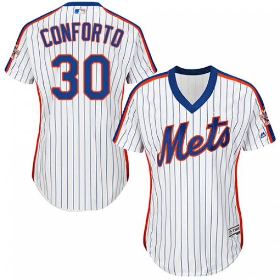 Women's Majestic New York Mets #30 Michael Conforto Authentic White Alternate Cool Base MLB Jersey - Ujersey