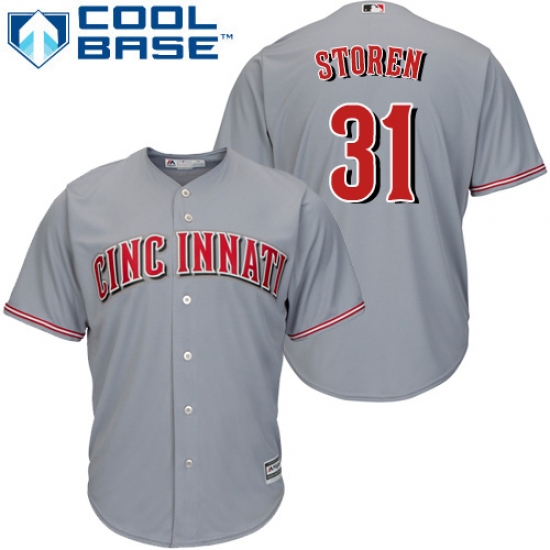 Youth Majestic Cincinnati Reds #31 Drew Storen Authentic Grey Road Cool Base MLB Jersey - Ujersey