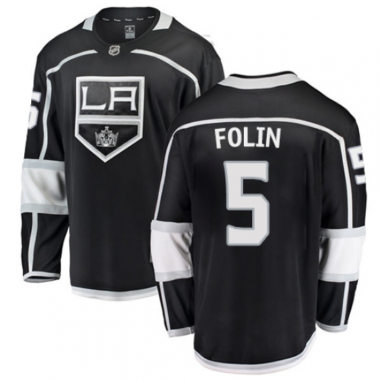 Men's Los Angeles Kings #5 Christian Folin Authentic Black Home Fanatics Branded Breakaway NHL Jersey - Ujersey