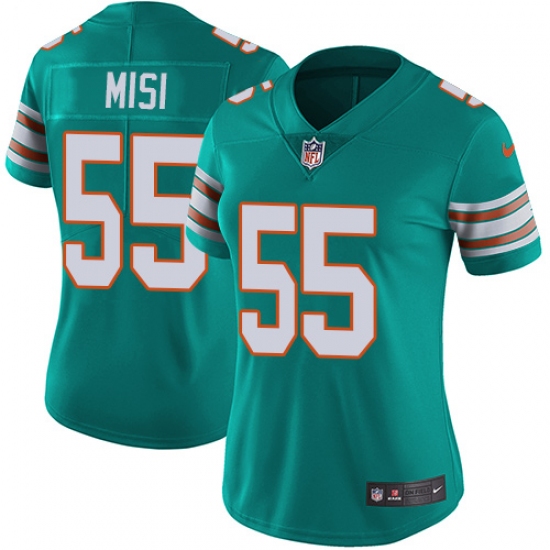 Women's Nike Miami Dolphins #55 Koa Misi Elite Aqua Green Alternate NFL Jersey - Ujersey