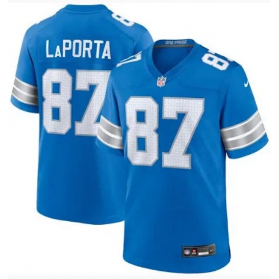 Men's Detroit Lions #87 Sam Laporta Blue 2024 F.U.S.E. Vapor Limited Stitched Jersey - Ujersey