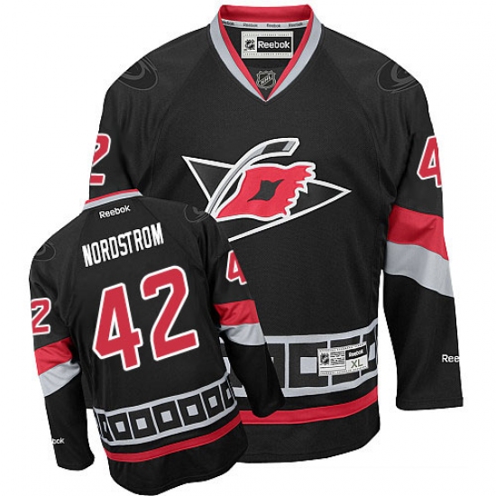 Women's Reebok Carolina Hurricanes #42 Joakim Nordstrom Premier Black Third NHL Jersey - Ujersey