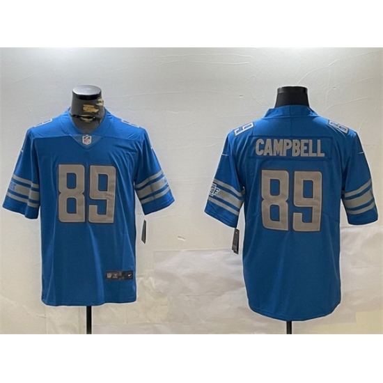 Men's Detroit Lions #89 Dan Campbell Blue Vapor Untouchable Limited Stitched Football Jersey - Ujersey