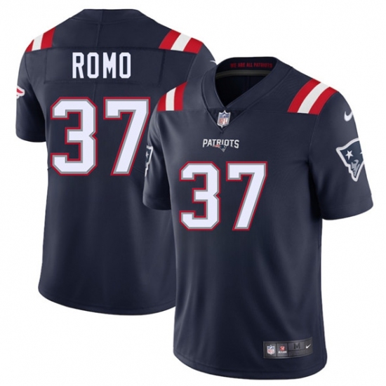 Men's New England Patriots #37 Parker Romo Navy 2025 Vapor Limited Football Stitched Jersey - Ujersey