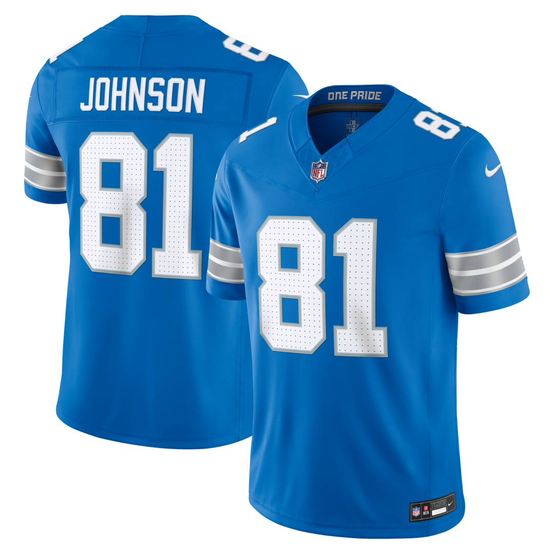 Men's Detroit Lions Calvin Johnson Nike Blue Vapor F.U.S.E. Stitched Retired Limited Jersey - Ujersey
