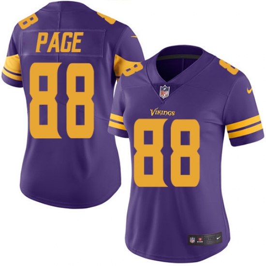 Women's Nike Minnesota Vikings #88 Alan Page Elite Purple Rush Vapor Untouchable NFL Jersey - Ujersey
