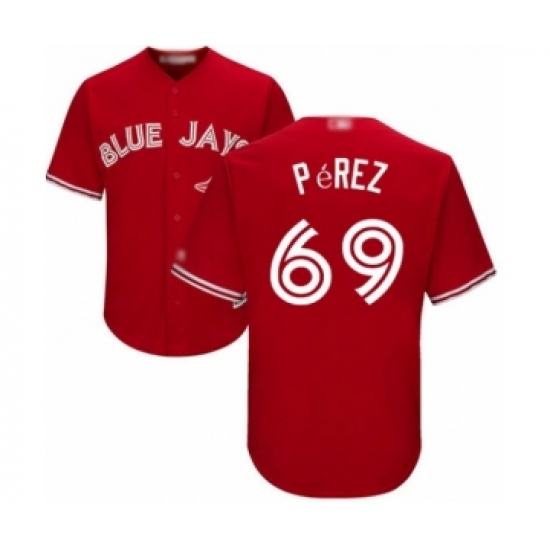 Youth Toronto Blue Jays #69 Hector Perez Authentic Scarlet Alternate Baseball Player Jersey - Ujersey
