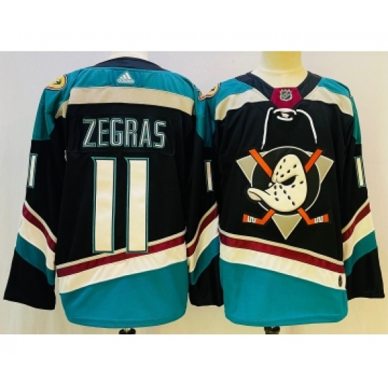 Men's Anaheim Ducks #11 Trevor Zegras Black Authentic Jersey - Ujersey